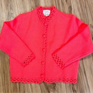Vintage Tanner Of North Carolina Sweater Women’s Red/Salmon Wool Cardigan Small
